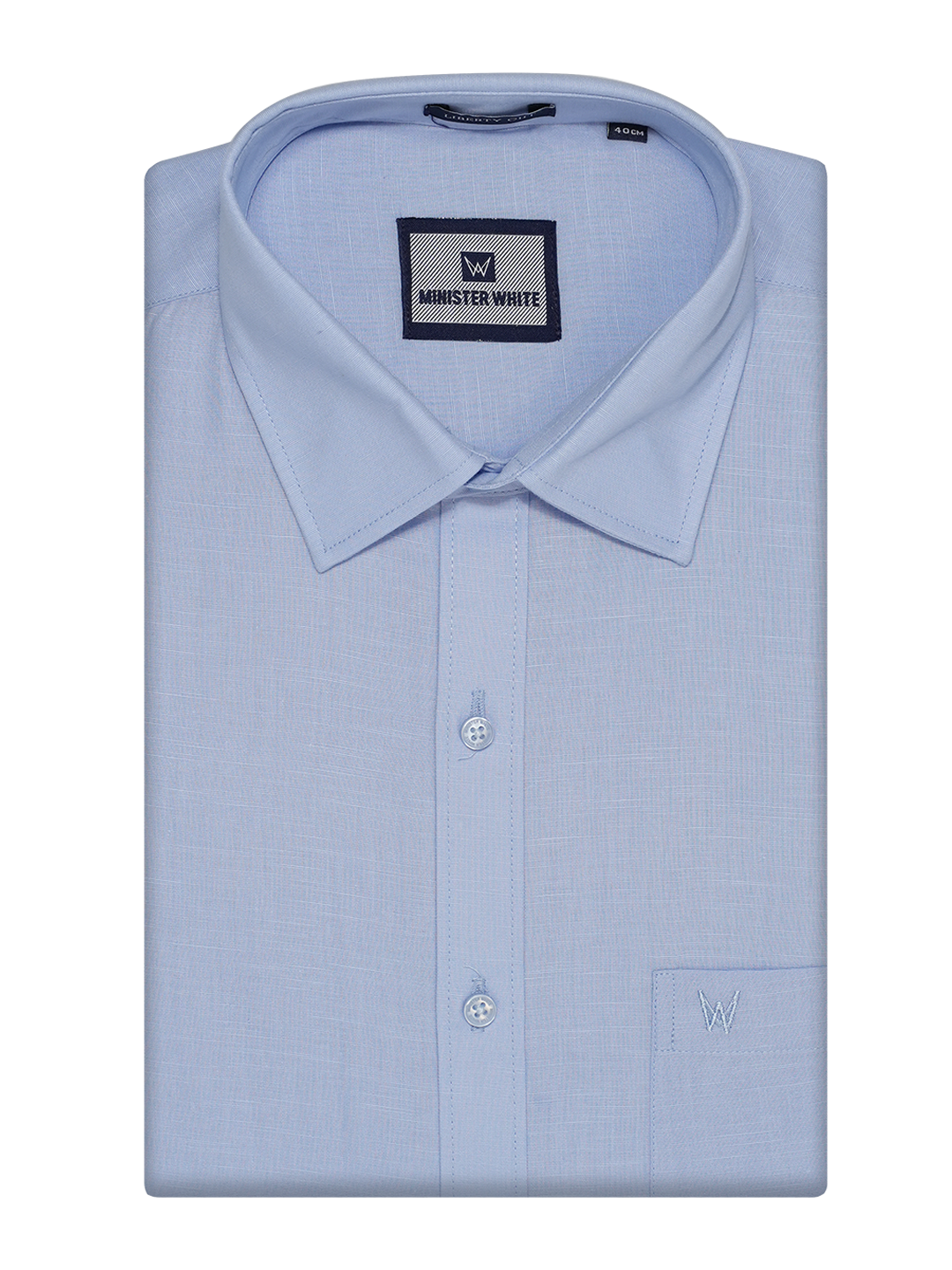 Mens Cotton Linen Regular Fit Sky Blue Colour Shirt Azuro Linen by Minister White