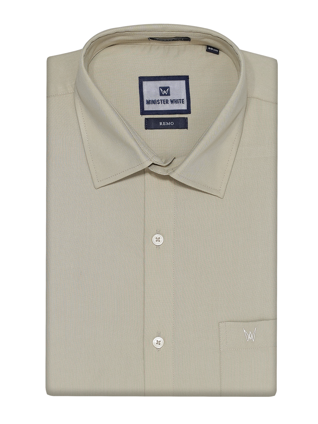 Mens Cotton Regular Fit Sandal Colour Shirt Remo by Minister White