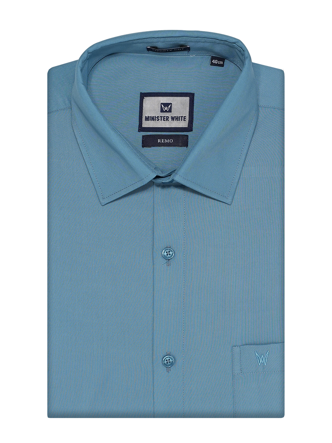 Mens Cotton Regular Fit Blue Colour Shirt Remo by Minister White