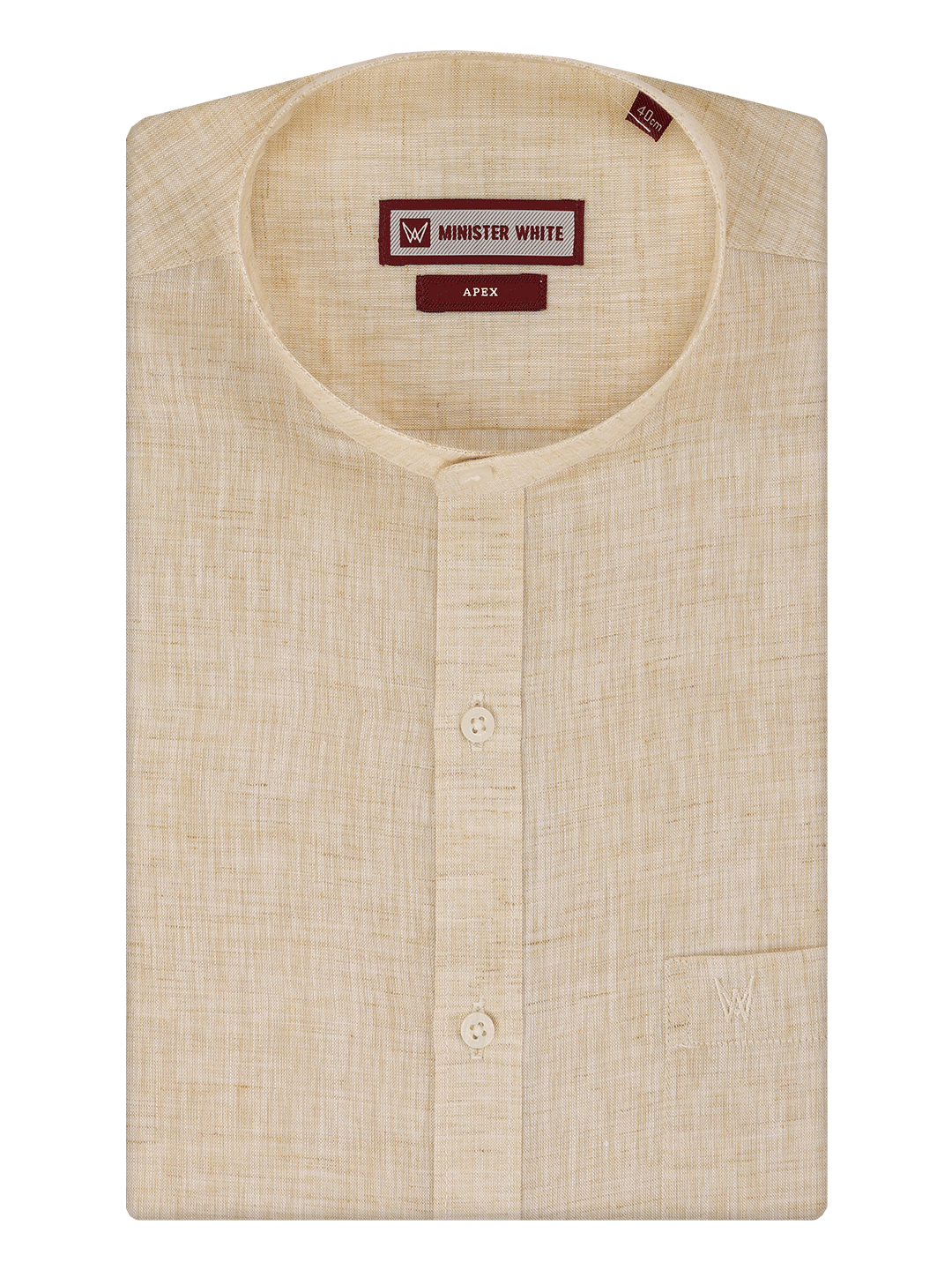 Men's Mustard Color Chinese Collar Regular Fit Shirt Apex