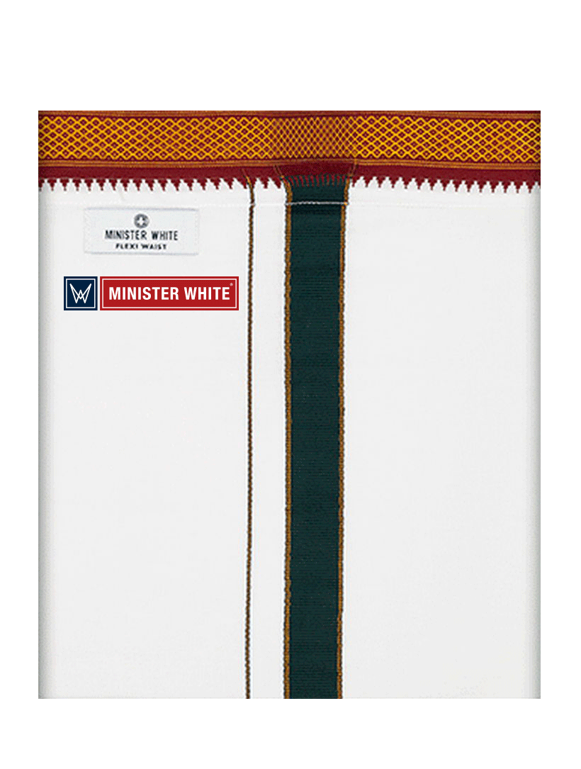 Cotton White Color Single Layered Flexi Dhoti - Agnimitra