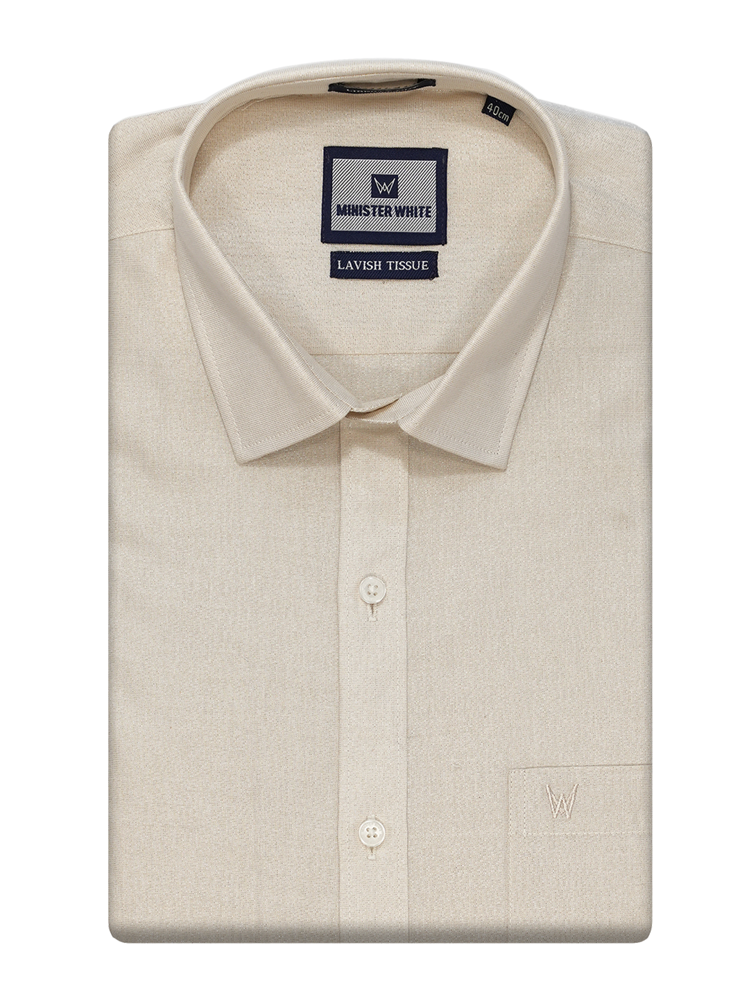 Mens Beige Colour Tissue Shirt by Minister White