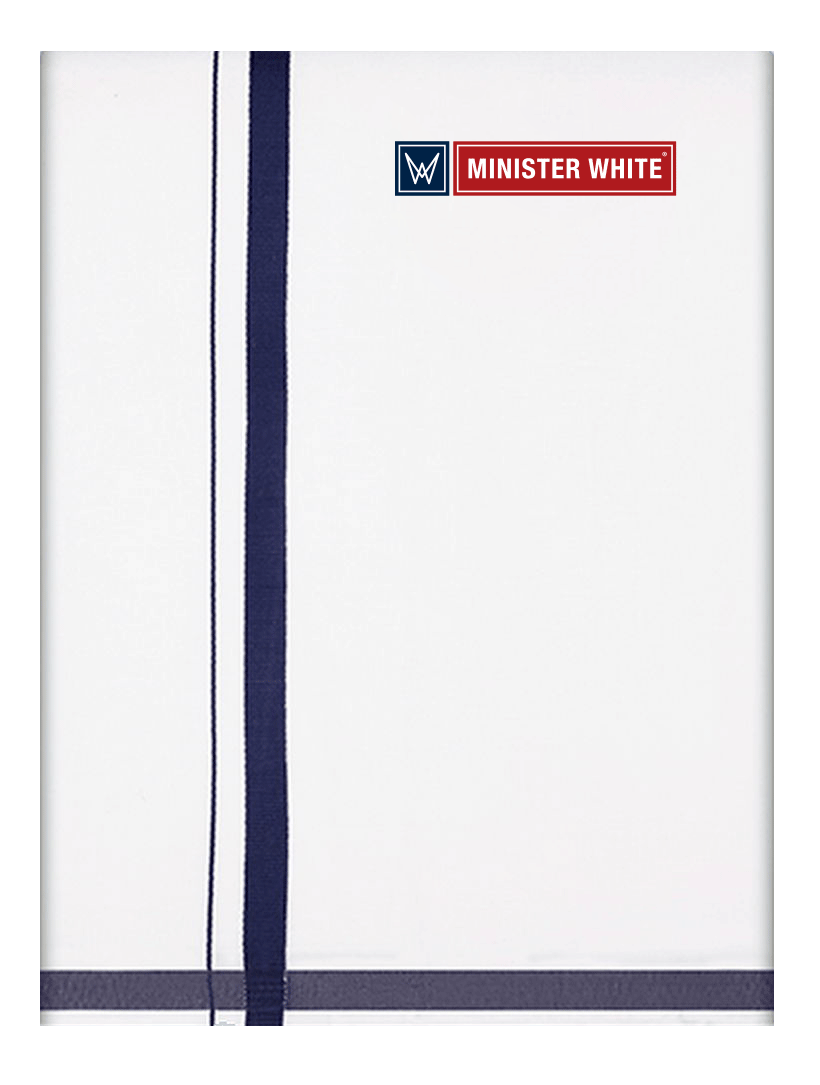 Mens Cotton White Double Layered with Big Border Dhoti - Delightful by Minister White