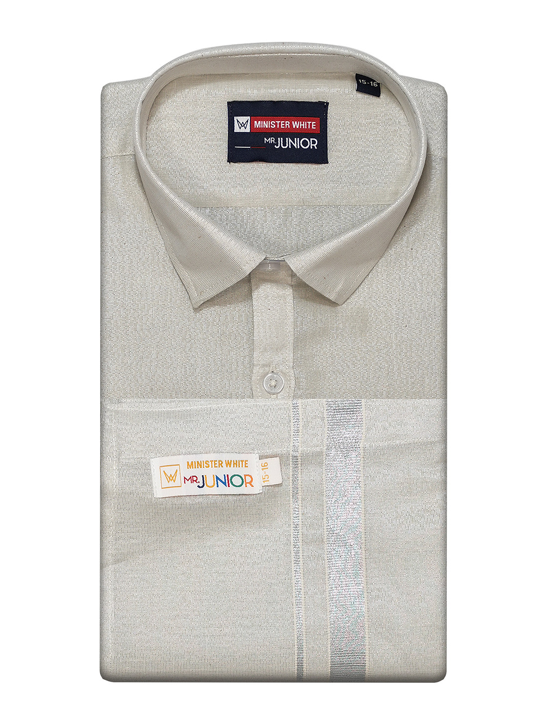 Boys Tissue Silver Colour Shirt with Dhoti Combo Ambitious Boy