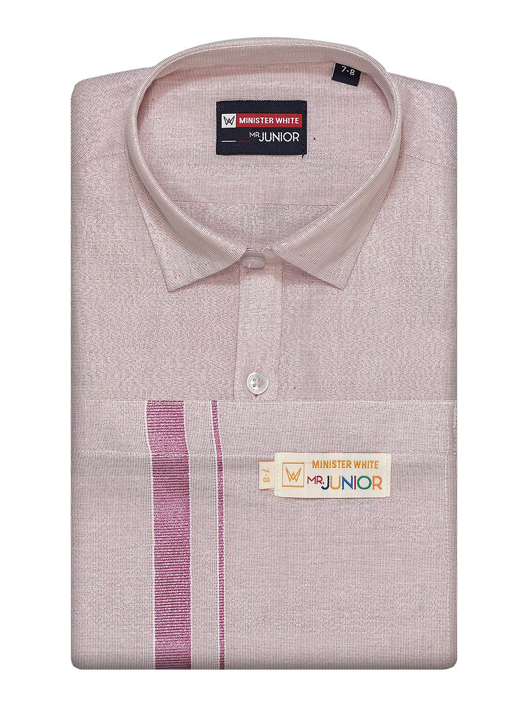 Boys Tissue Rose Colour Shirt with Dhoti Combo Ambitious Boy