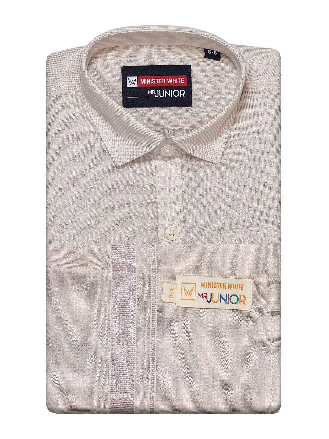 Kids Shirt with Dhoti - Ambitious Boy_Almond
