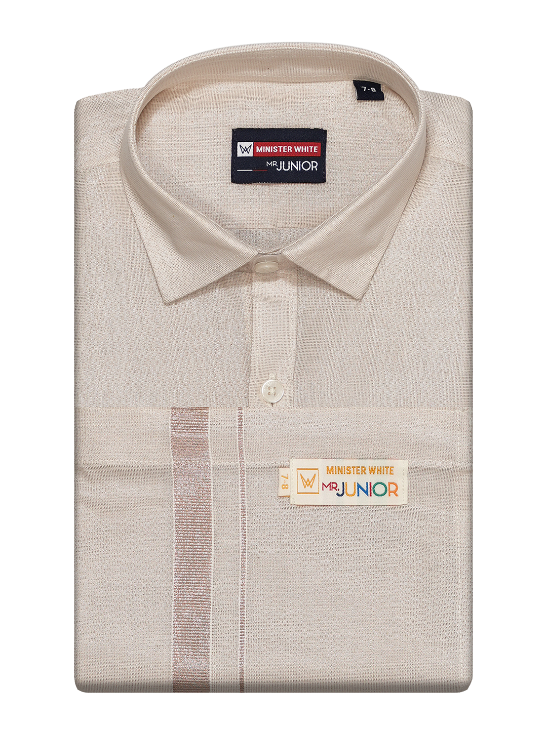 Boys Tissue Light Copper Colour Shirt with Dhoti Combo Ambitious Boy