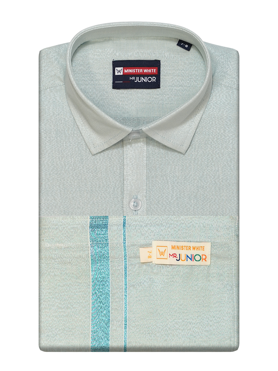 Boys Tissue Mint Blue Colour Shirt with Dhoti Combo Ambitious Boy
