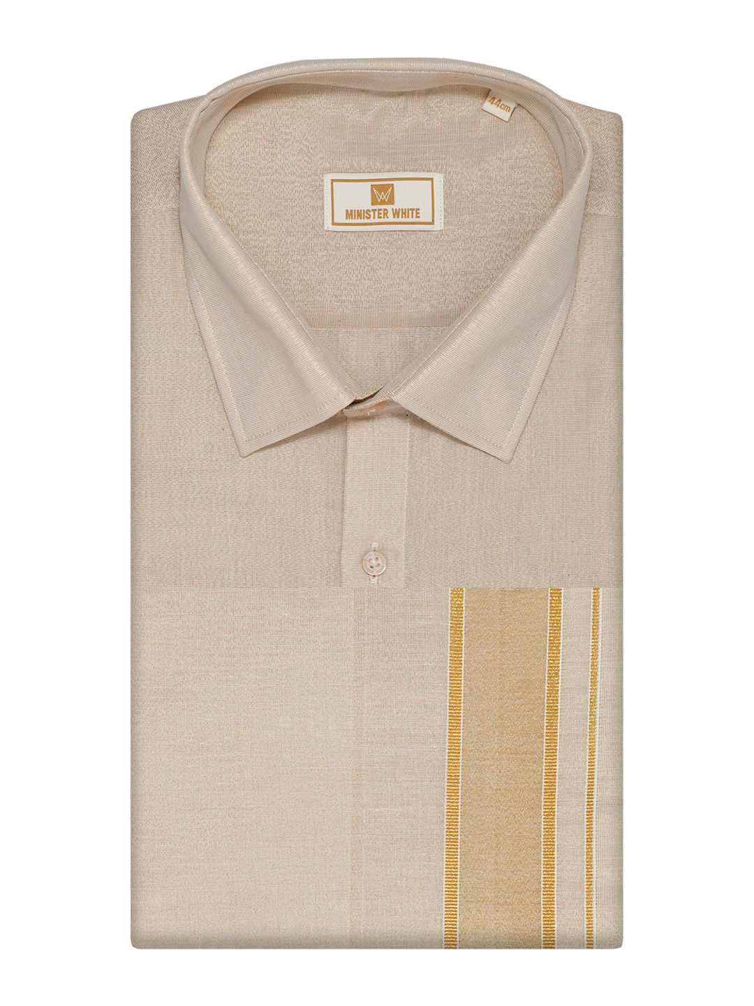 Mens Tissue Gold Dhoti Shirt Wedding Combo Maverik by Minister White