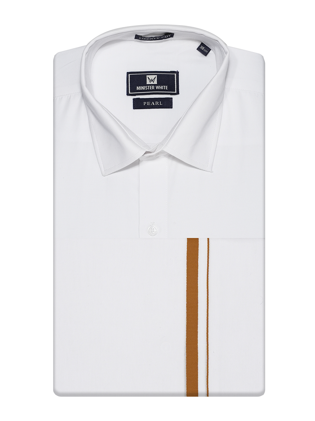 Mens White Wedding Shirt with Dhoti Combo - Aura_White