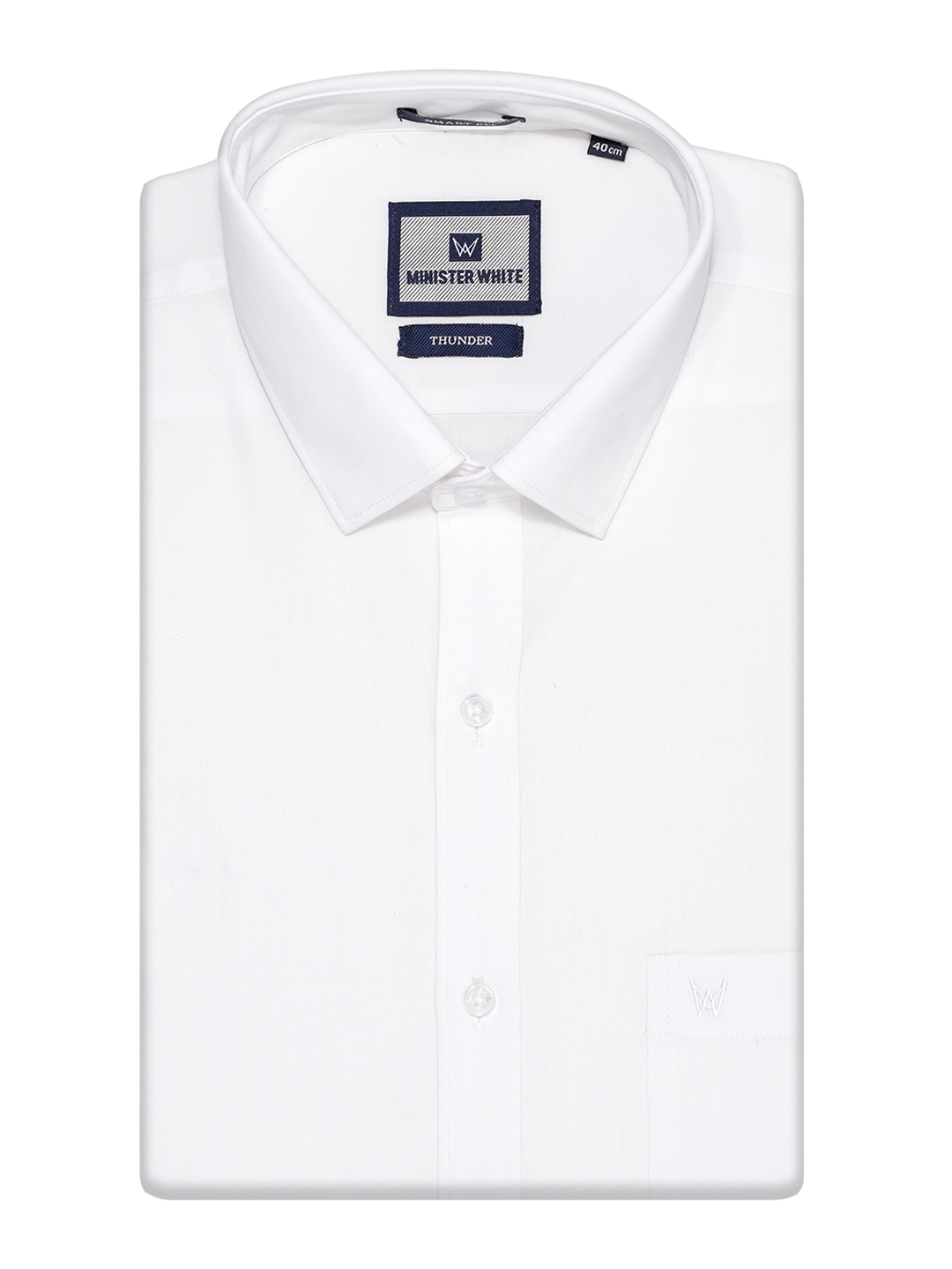 Mens Cotton Smart Fit White Shirt Thunder by Minister White