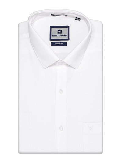 Mens Cotton Smart Fit White Shirt Thunder by Minister White