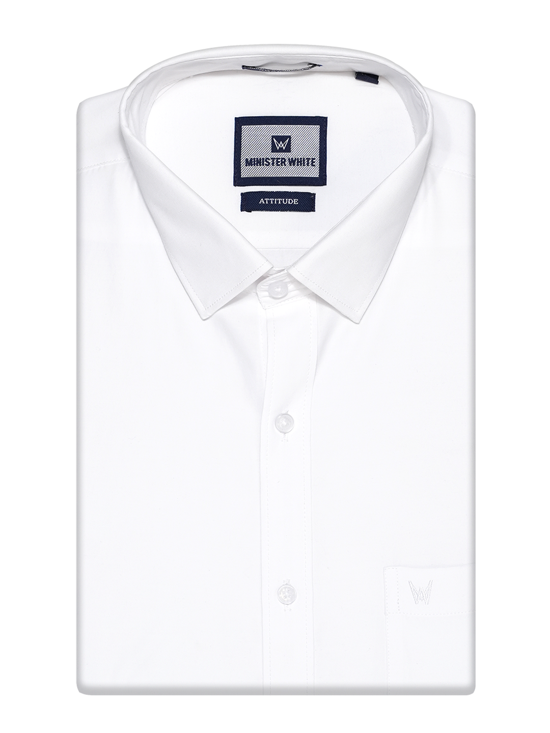 Mens Cotton Smart Fit White Shirt Attitude by Minister White