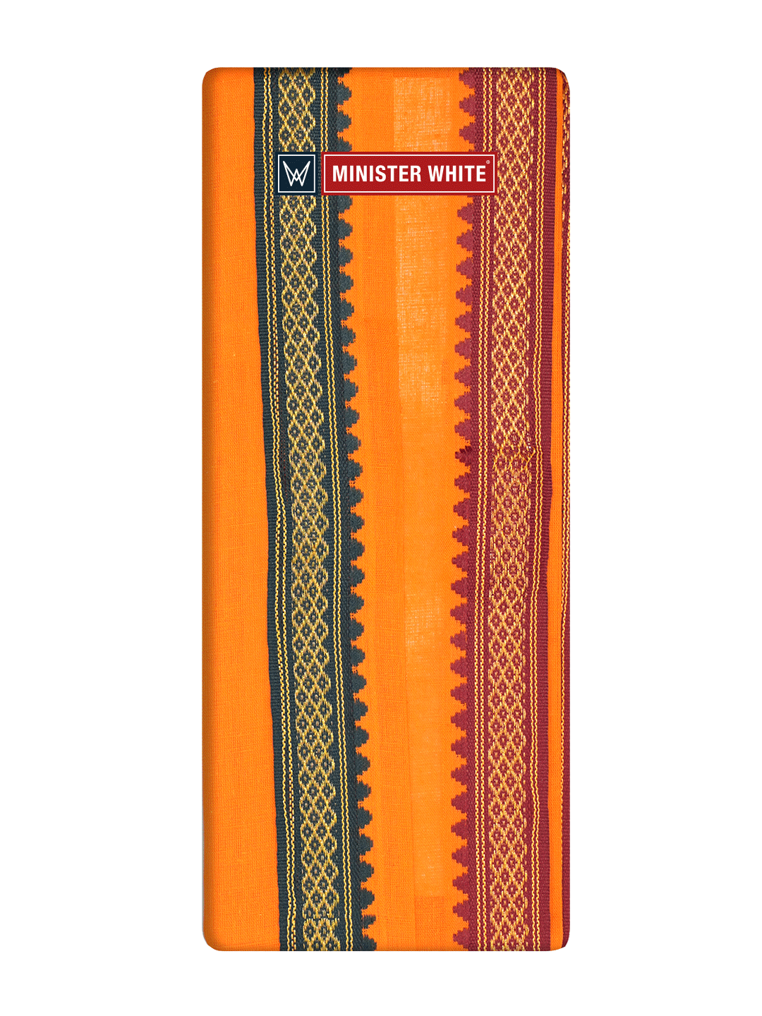 Orange Cotton Angavastram - Mandaram by Minister White
