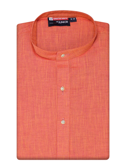Boys Cotton Brick Full Sleeves Kurta Selective Boy by Minister White