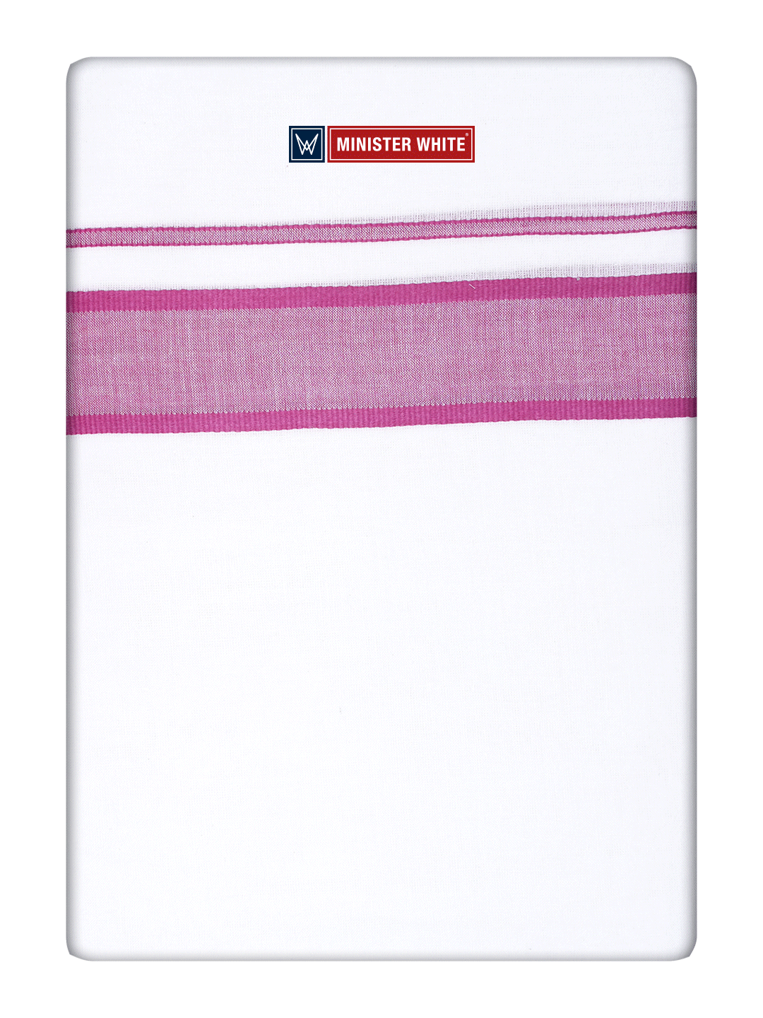 White Cotton Fancy Kara Dhoti - Empuran Magenta_White