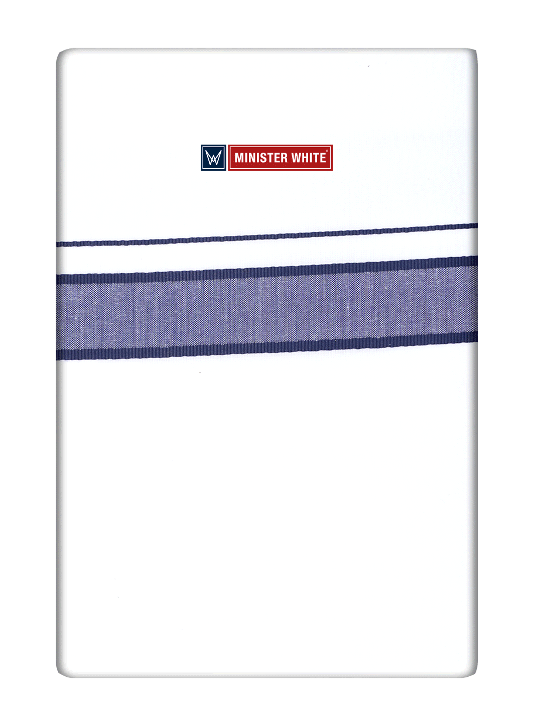 Mens Cotton White Double Layered Dhoti with Fancy Kara - Malabar Star Mix by Minister White