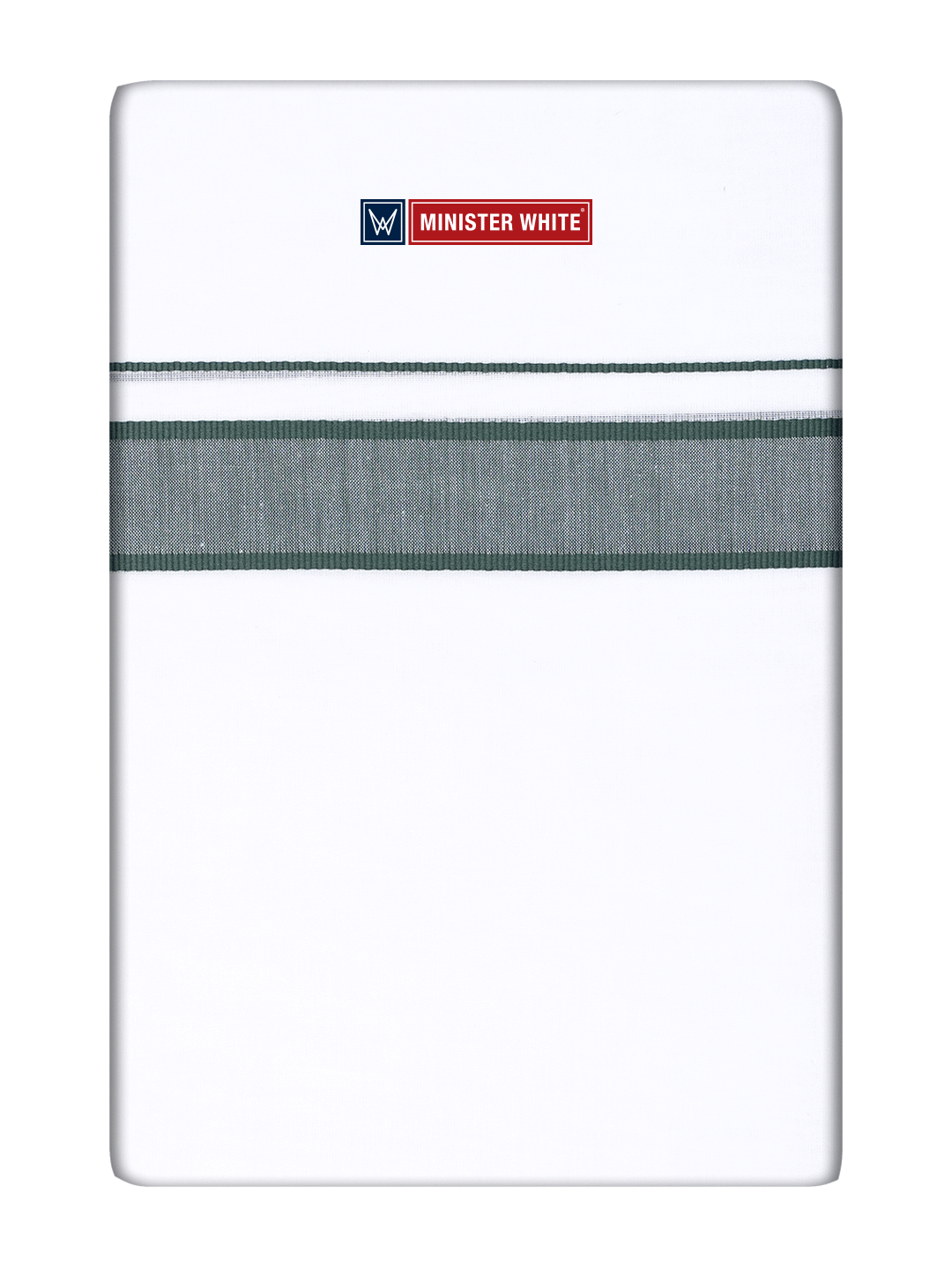 Regular Fancy Kara White Dhoti - Malabar Star Dark Green_White