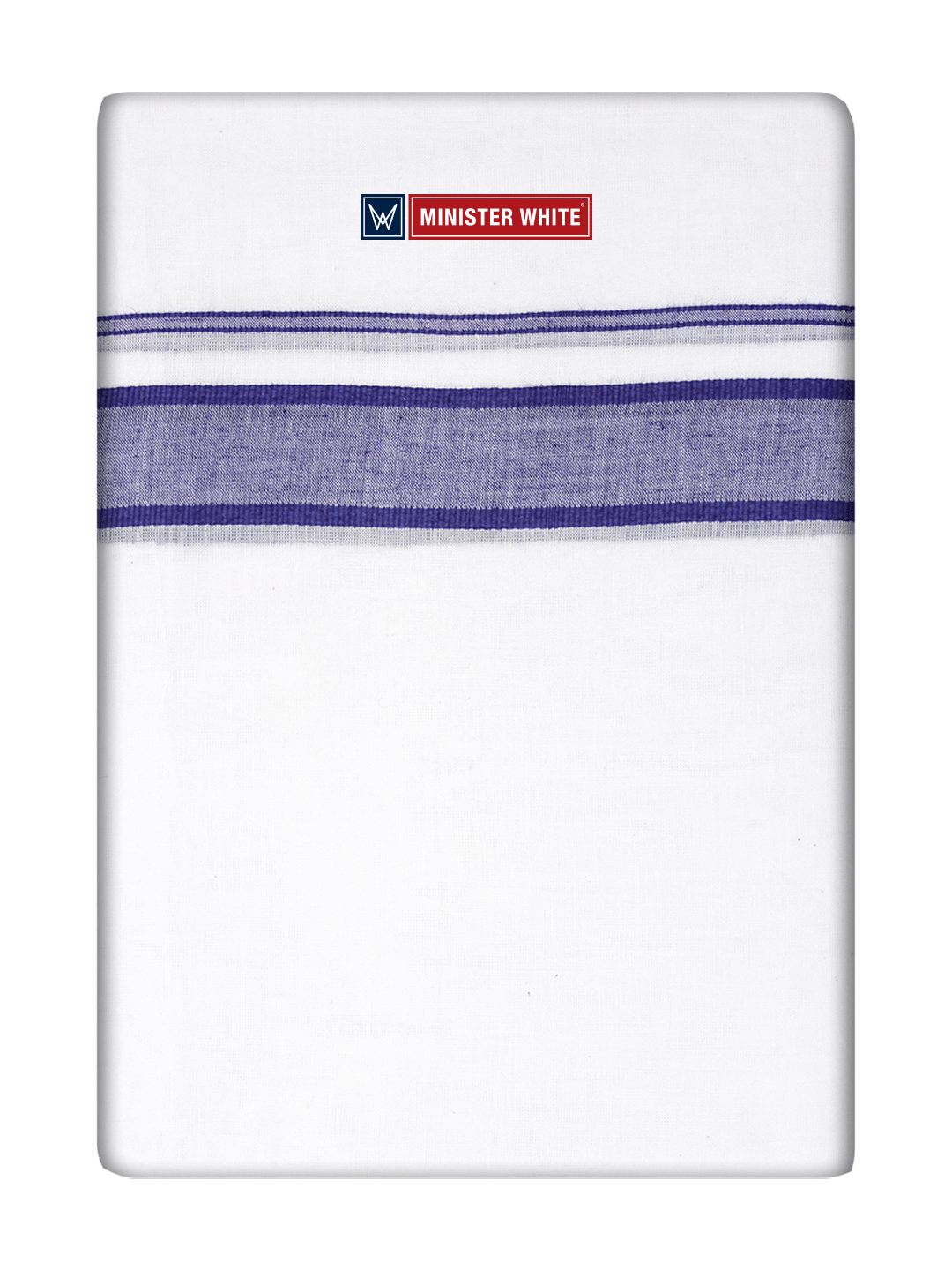 White Cotton Fancy Kara Dhoti - Empuran Purple_White