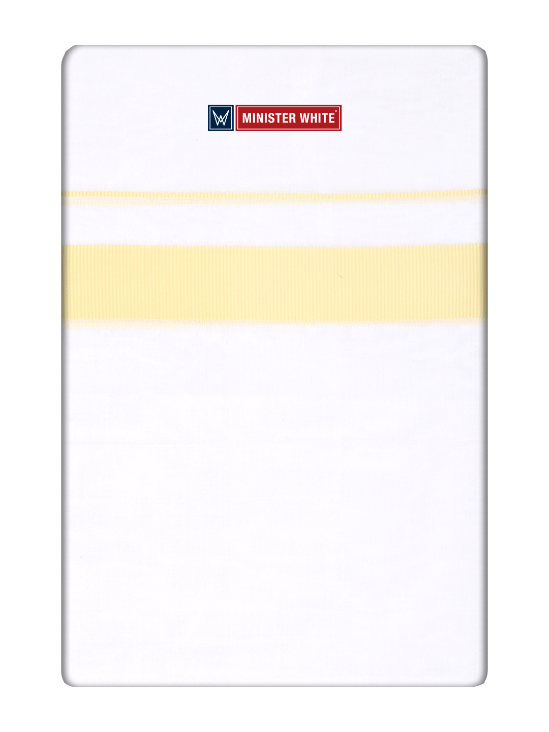 Mens Cotton White Double Layered Dhoti with Light Yellow Fancy Kara - Palakadan