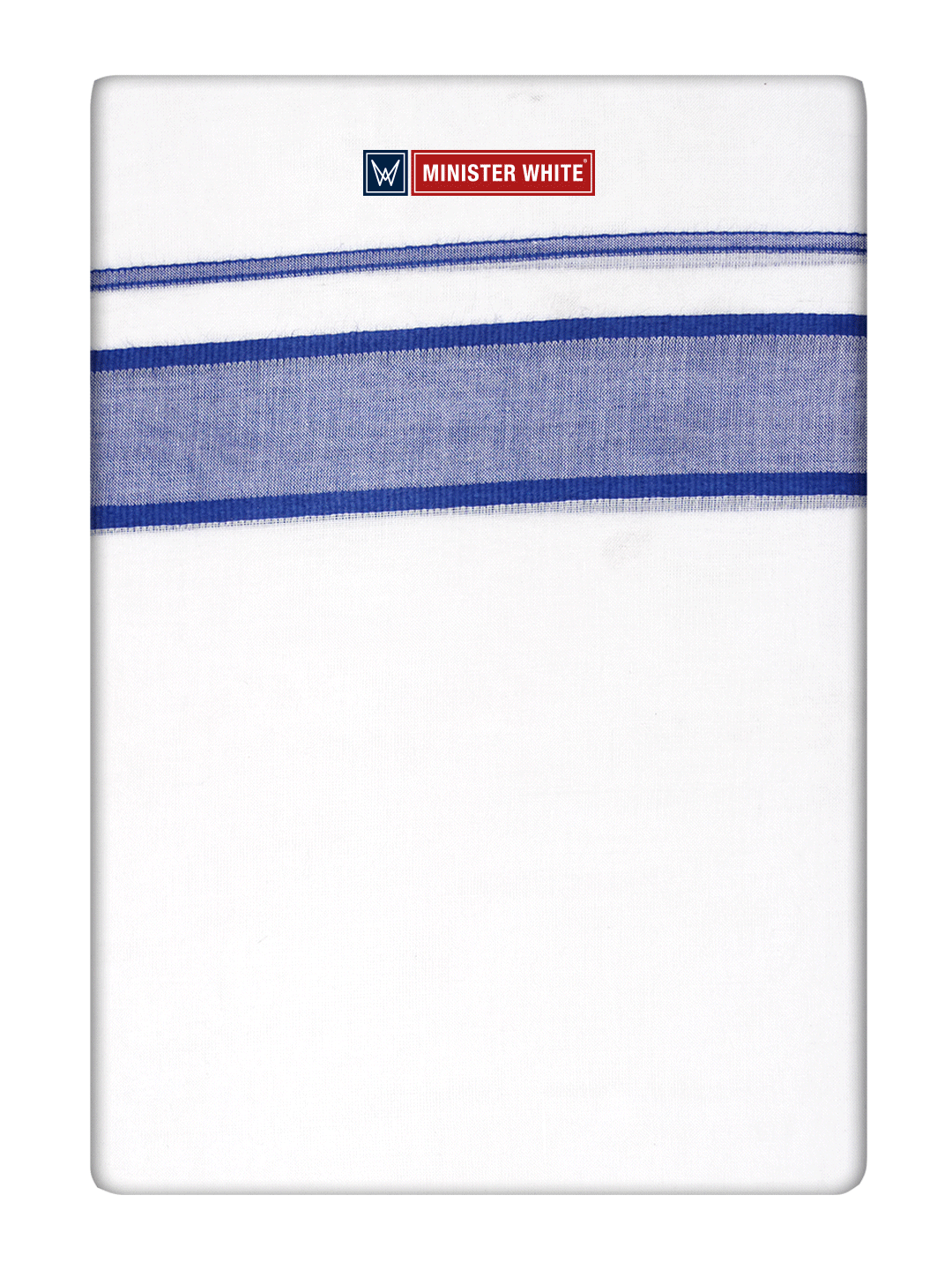 White Cotton Fancy Kara Dhoti - Empuran Royal Blue_White