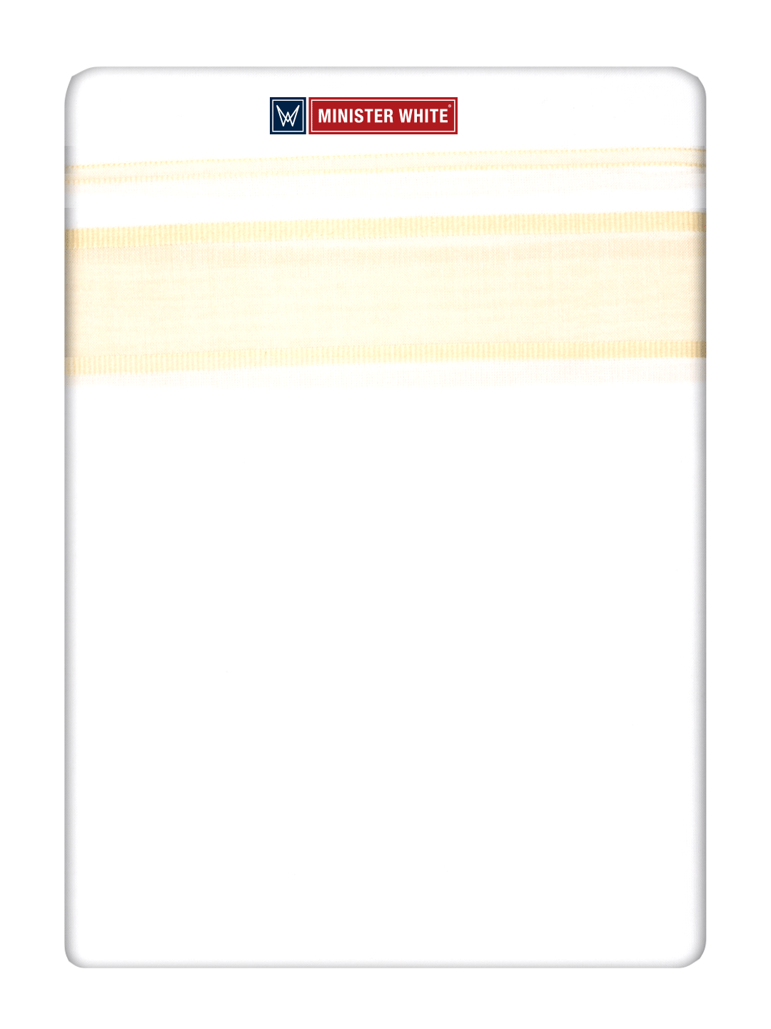 White Cotton Fancy Kara Dhoti - Empuran Apricot_White