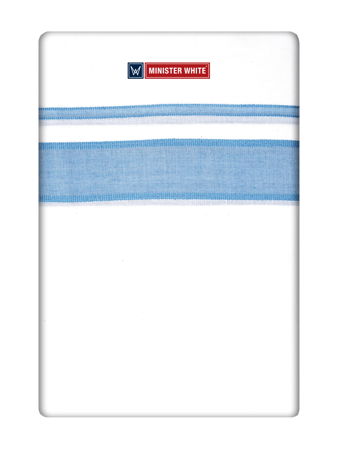 White Cotton Fancy Kara Dhoti - Empuran Ice Blue_White