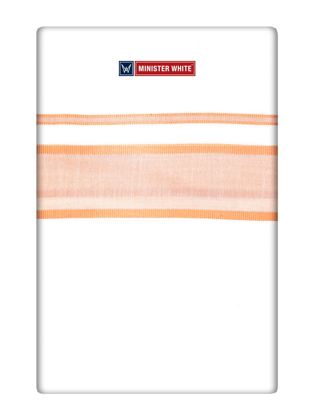 White Cotton Fancy Kara Dhoti - Empuran Tangerine_White
