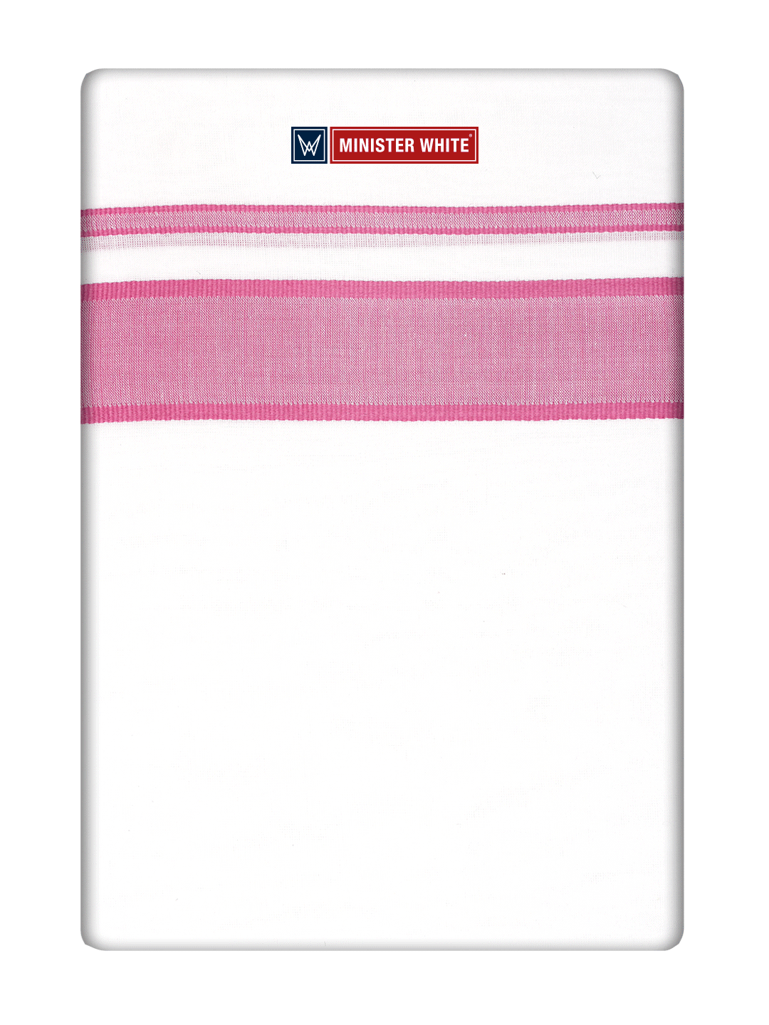 White Cotton Fancy Kara Dhoti - Empuran Pink_White