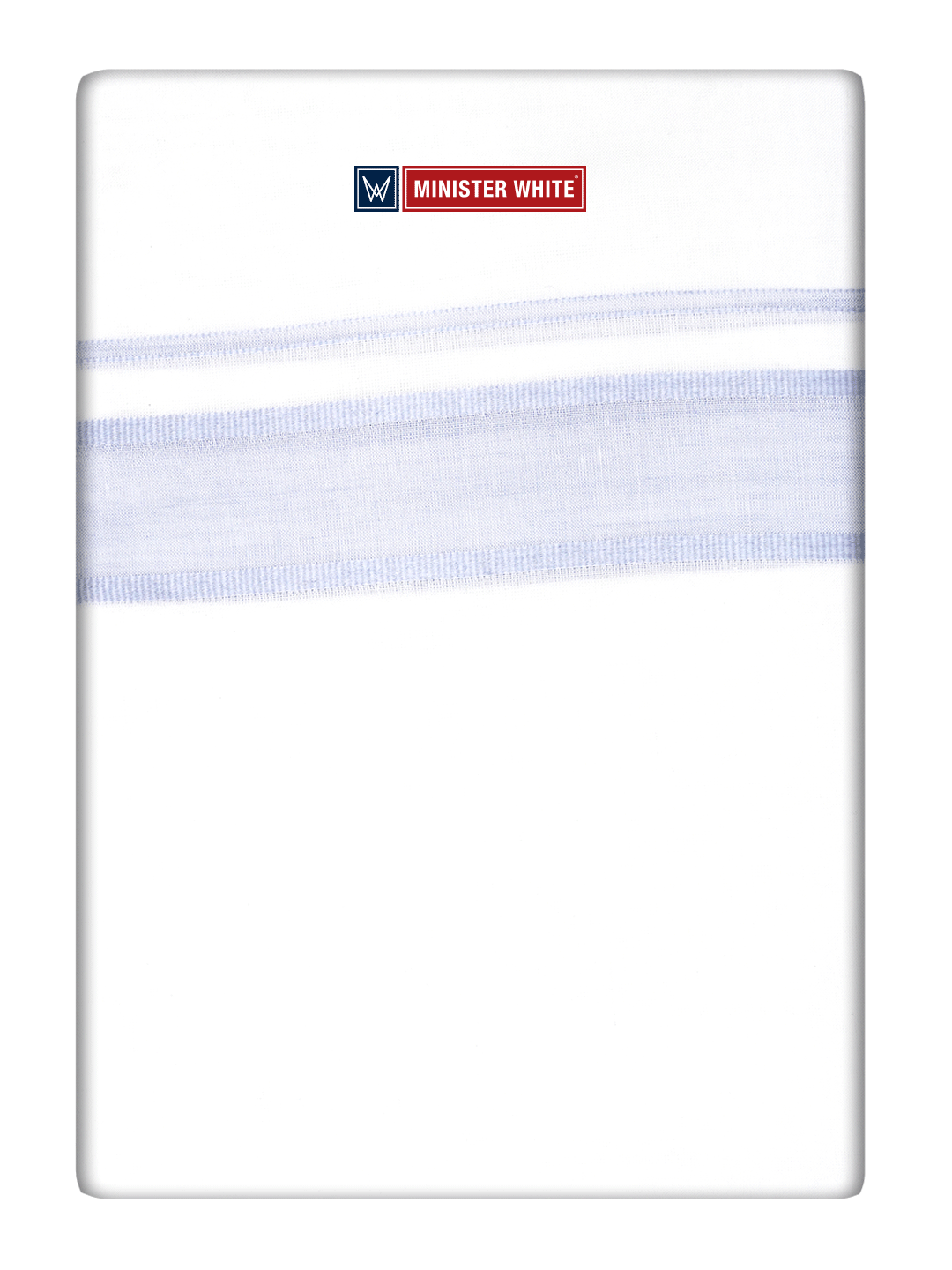 White Cotton Fancy Kara Dhoti - Empuran Sky Blue_White