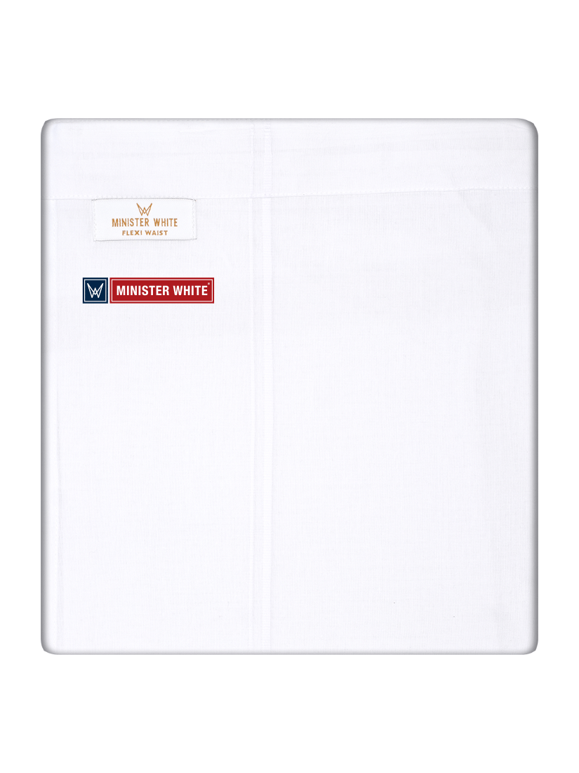 Mens Cotton White Colour Single Layered with White Border Flexi Dhoti - Ishrath Flexi by Minister White