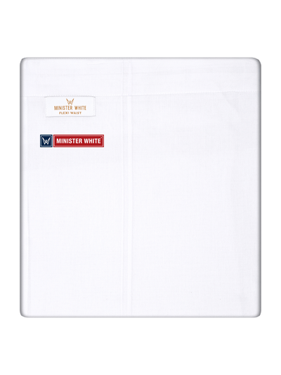 Mens Cotton White Colour Single Layered with White Border Flexi Dhoti - Ishrath Flexi by Minister White