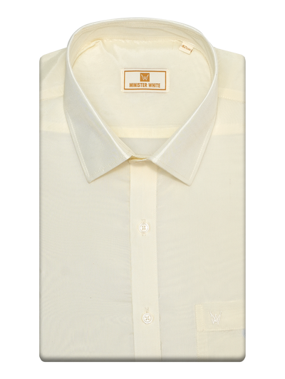 Mens Art Silk Cream Full Sleeves Shirt with Copper Jari Border Dhoti Combo Finesse