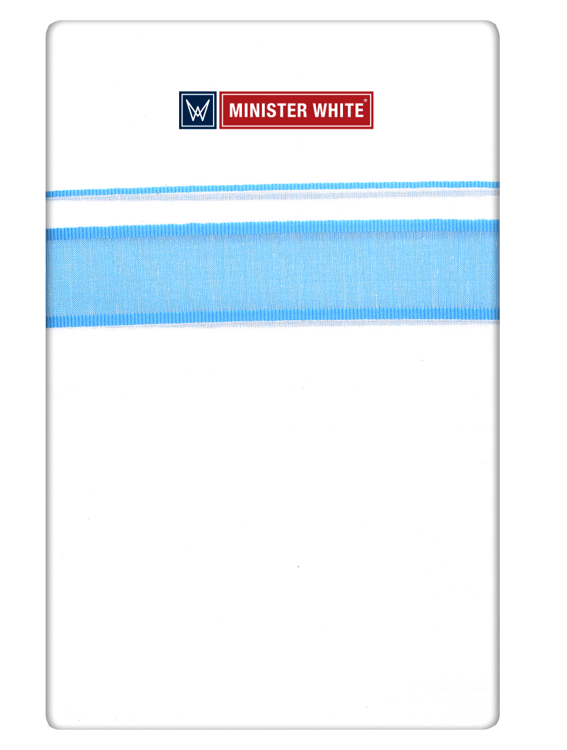 Regular Fancy Kara White Dhoti - Malabar Star Sea Blue_White