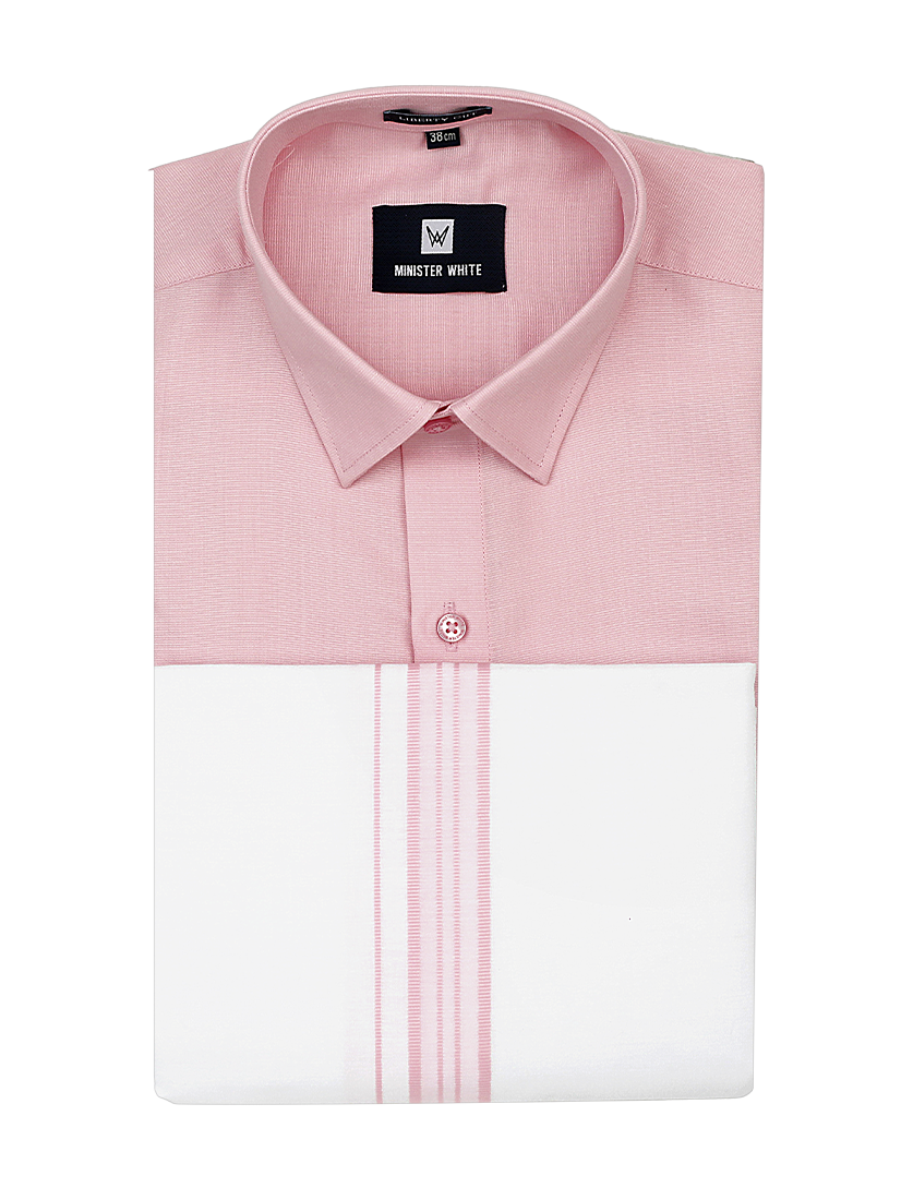 Pink Shirt with Dhoti Combo - Luster_SH08