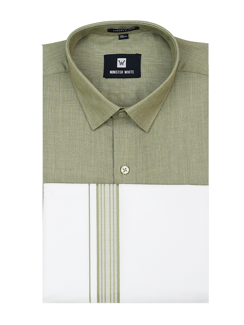 Grey Shirt with Dhoti Combo - Luster_SH11