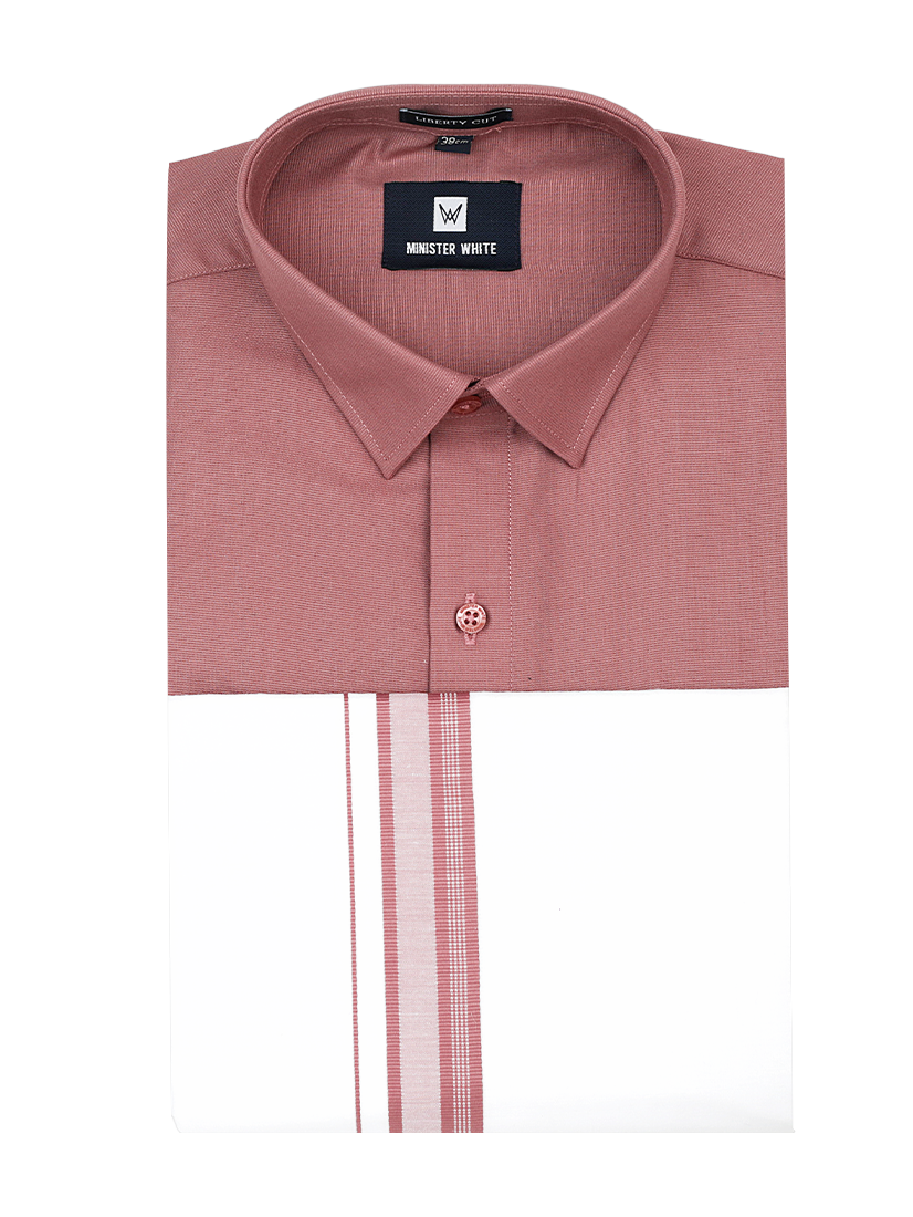 Dark Pink Shirt with Dhoti Combo - Luster_SH12