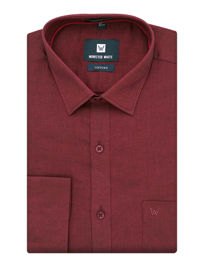 Maroon Shirt. Regular Fit. Liberty Cut - Oxford_A 01