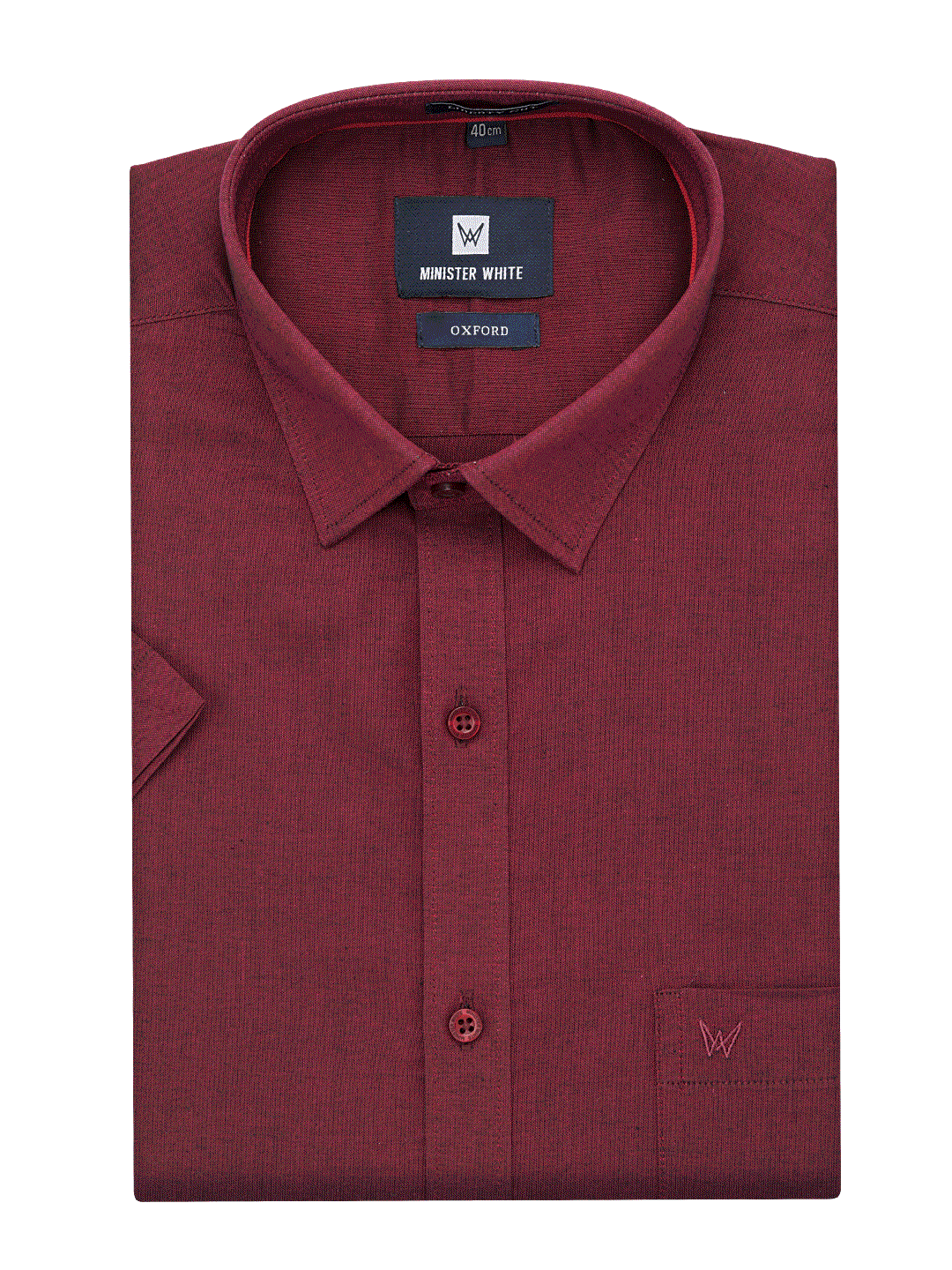 Mens Cotton Regular Fit Wine Shirt Oxford by Minister White