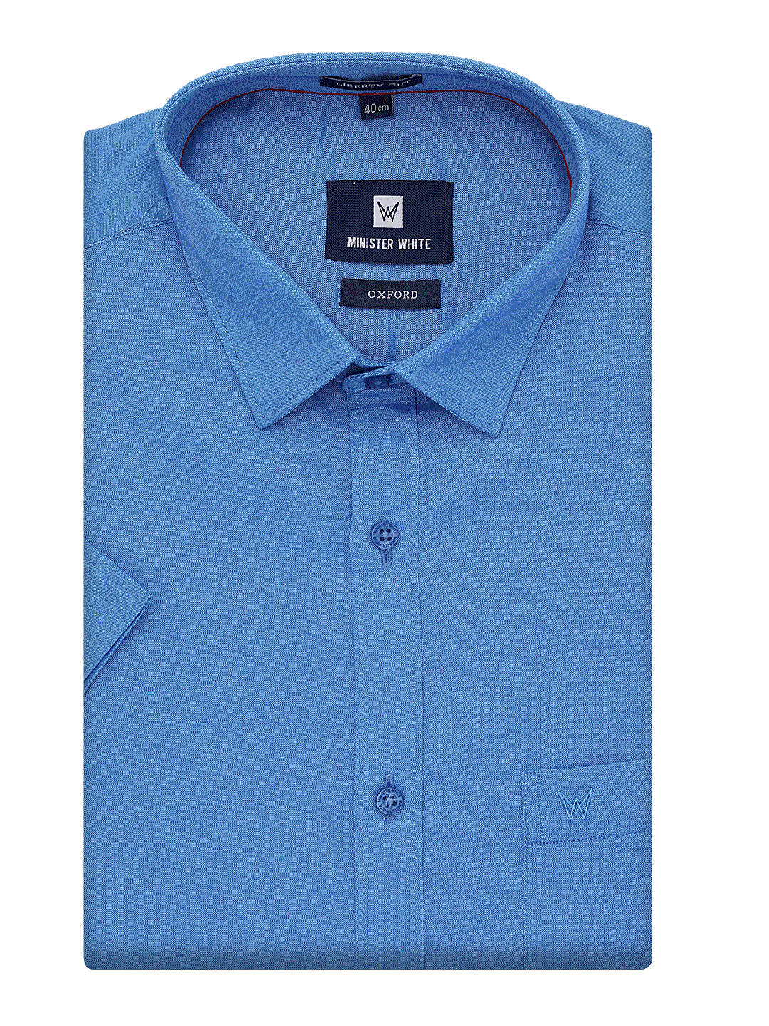 Mens Cotton Regular Fit Blue Colour Shirt Oxford by Minister White