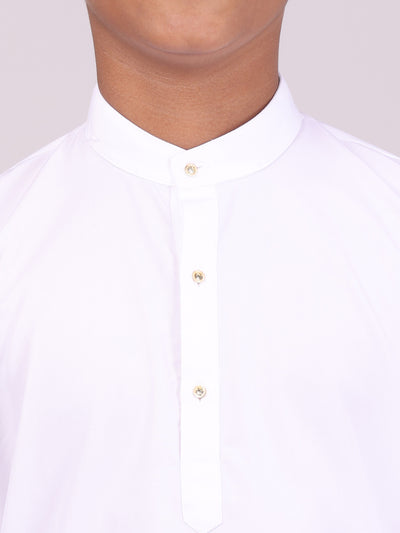 Boys Cotton White Full Sleeves Kurta Artistic Boy
