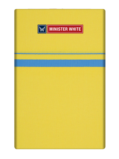 Mens Cotton Yellow Color Single Layered Dhoti with Assorted Border - Harban by Minister White