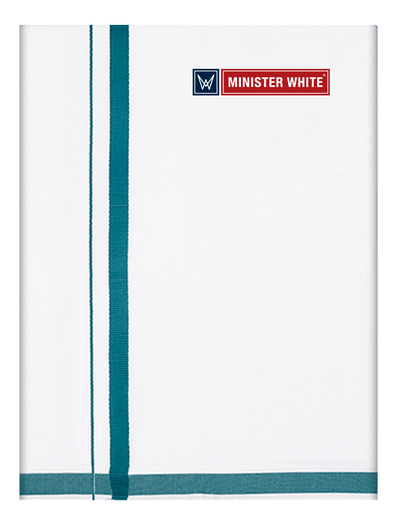 Mens Cotton White Double Layered with Big Border Dhoti - Excellent by Minister White