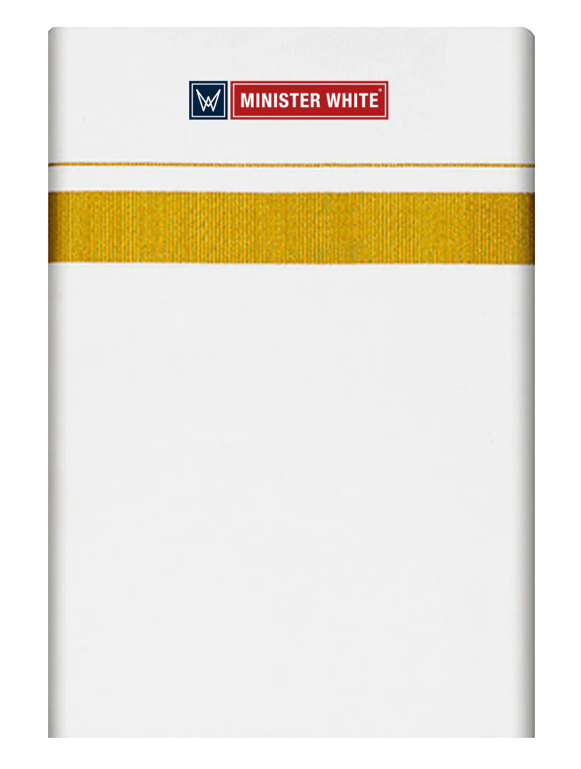 Mens Cotton White Single Layered Dhoti with 1 1/2" Gold Jari Border - Advik