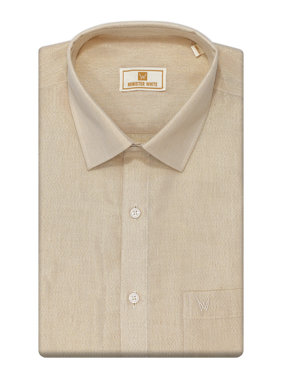 Mens Gold Colour Tissue Shirt by Minister White