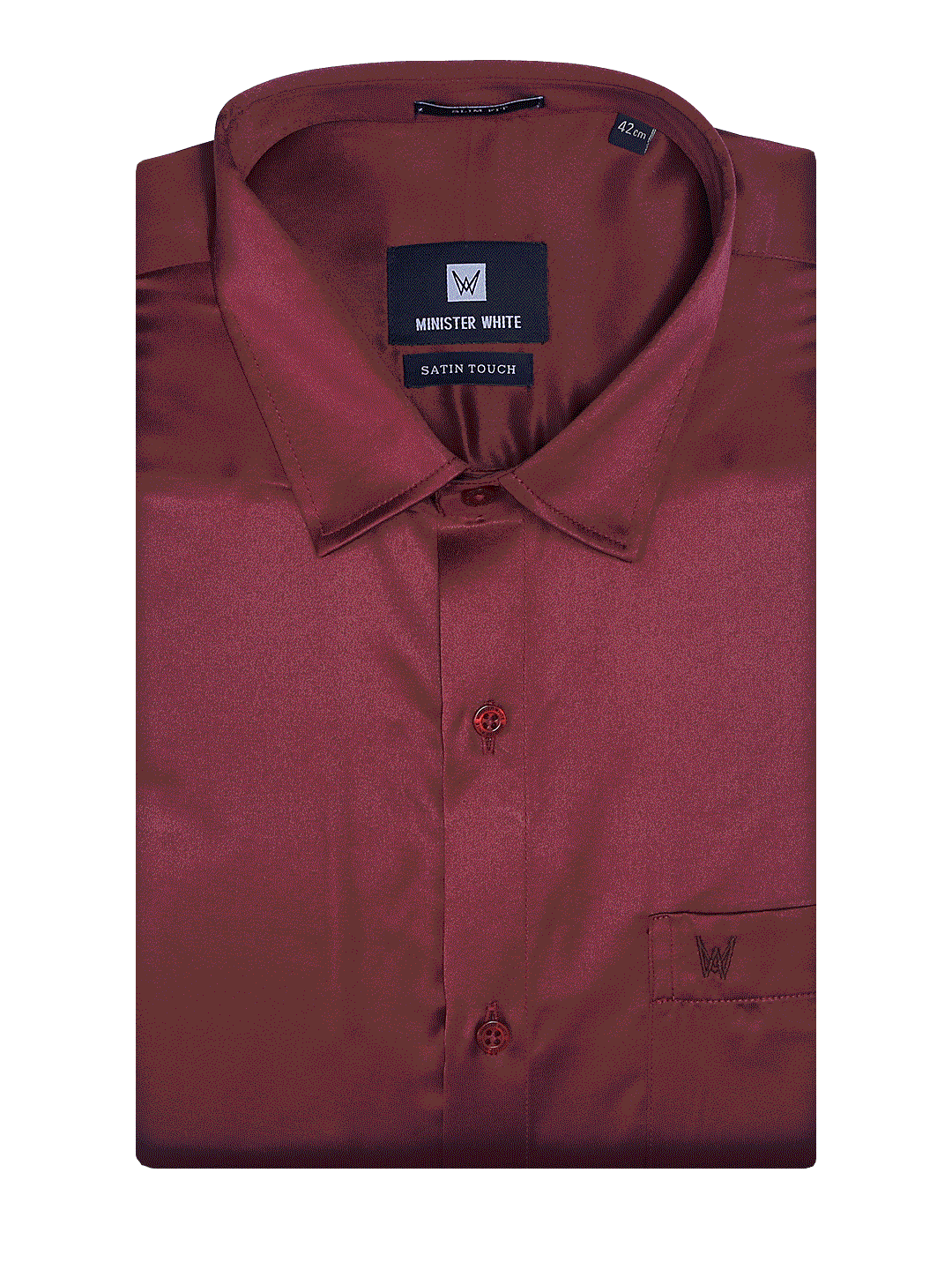 Mens Satin Slim Fit Maroon Colour Shirt Satin Touch by Minister White