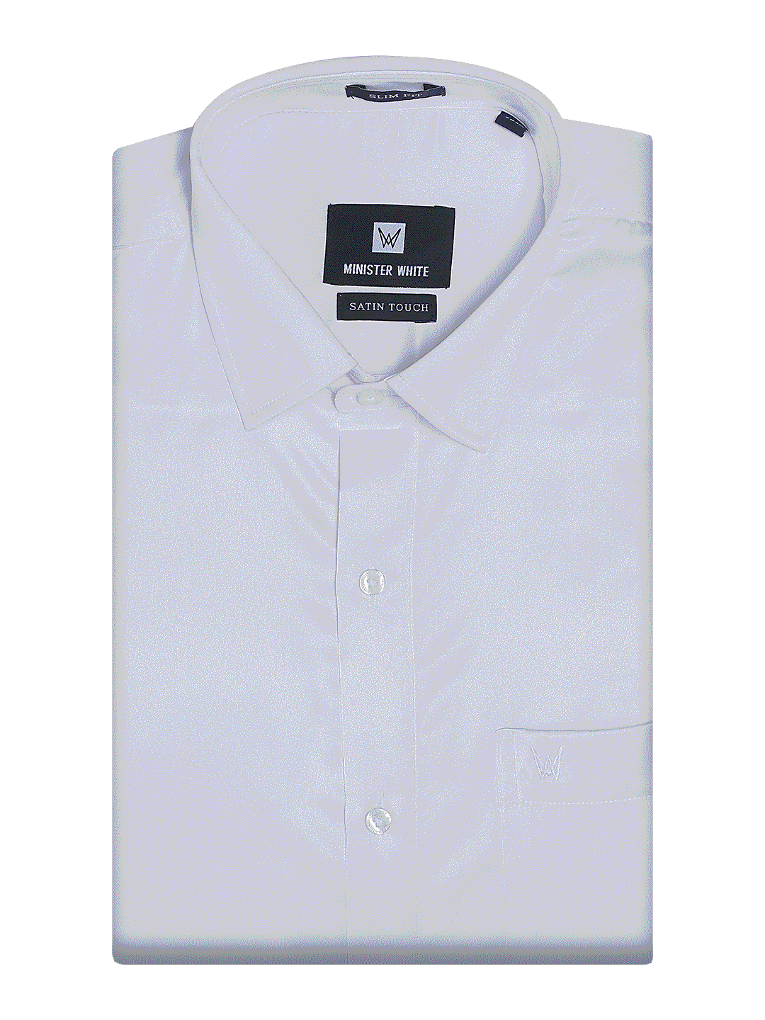 Mens Satin Slim Fit White Colour Shirt Satin Touch by Minister White