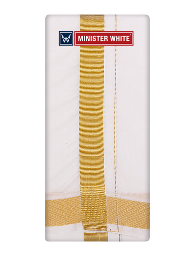 Cotton White Angavastram - Nalanda 100K by Minister White