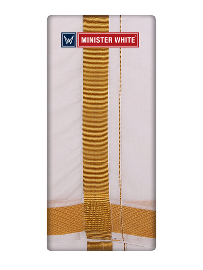 Cotton Cream Angavastram - Udayagiri 100K by Minister White