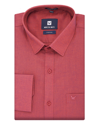 Mens Cotton Regular Fit Ruby Shirt Oxford by Minister White